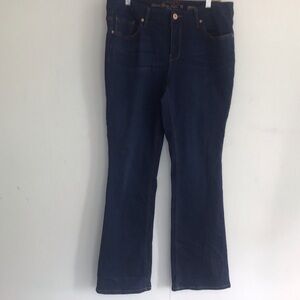 Faded Glory Core Boot Plus Size Dark Wash with contrast stitching Jeans Size 14